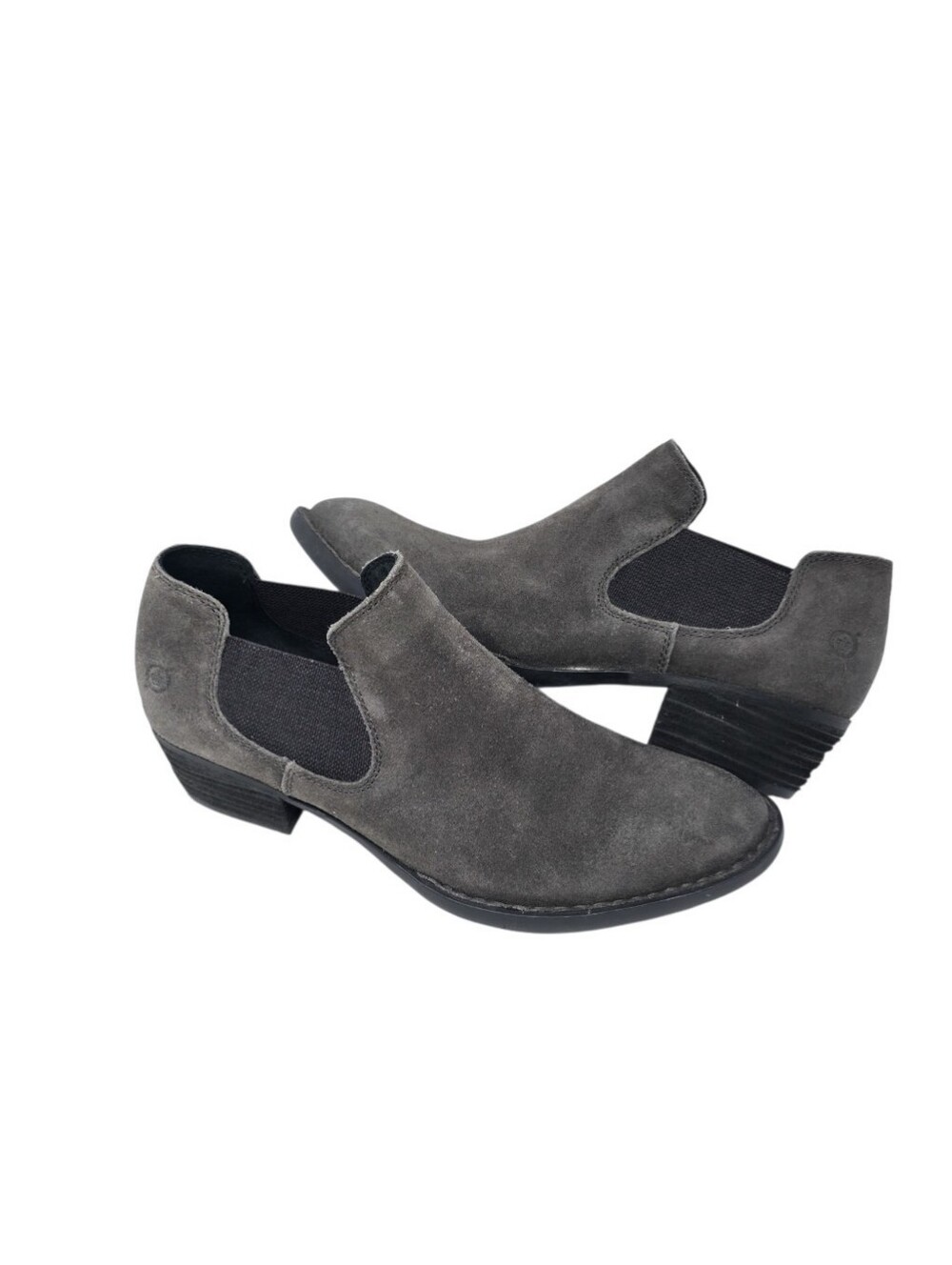 Børn F52142 Charcoal Leather Chelsea Ankle Booties Women 9.5